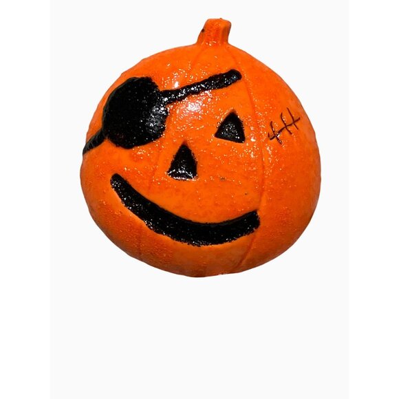 Halloween Pumpkin Pirate Brooch Pin Orange and Black Accessory - Picture 4 of 7